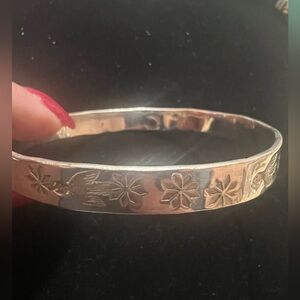 925 STERLING SILVER MEXICO Floral Bangle